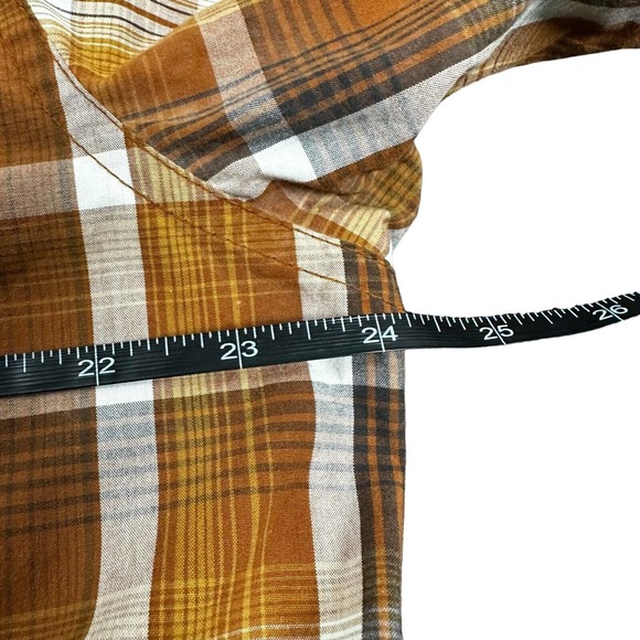 Magellan Outdoors Shirt Men Large‎ Orange Brown Plaid Fishing Hiking Long Sleeve - Picture 6 of 8